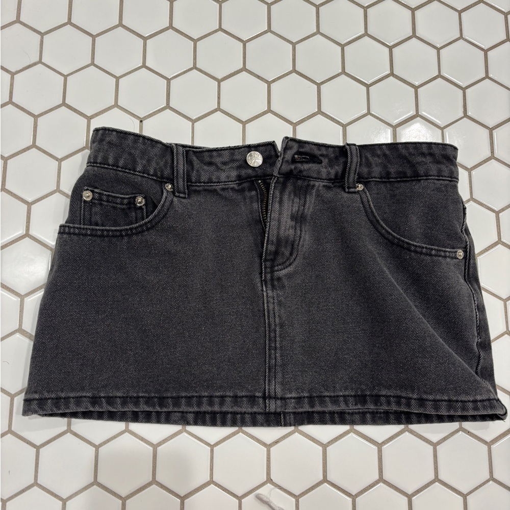 Edikted Charcoal Denim Skirt